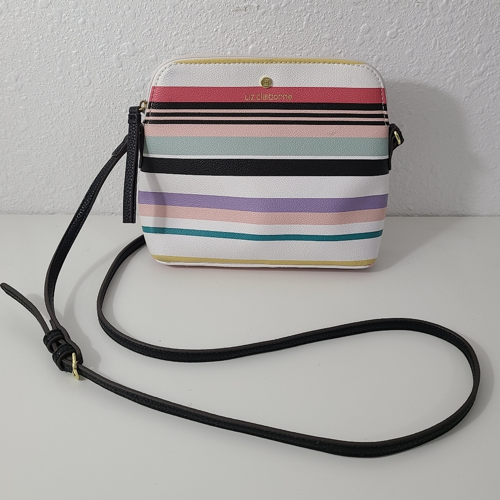 Liz Claiborne multicolor striped crossbody purse